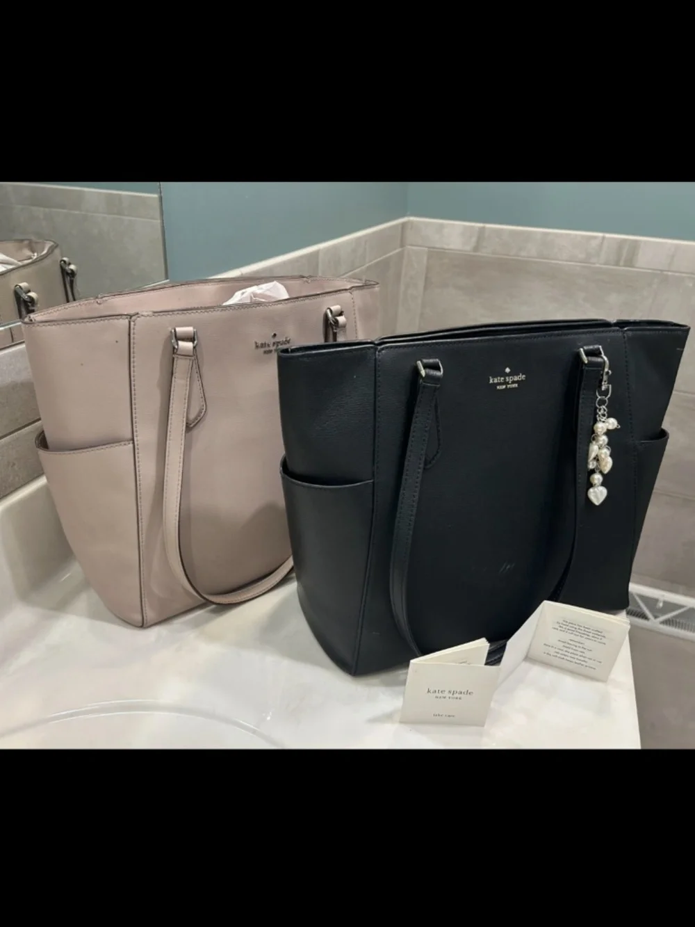 TWO Kate Spade Tippy leather work laptop totes set of 2